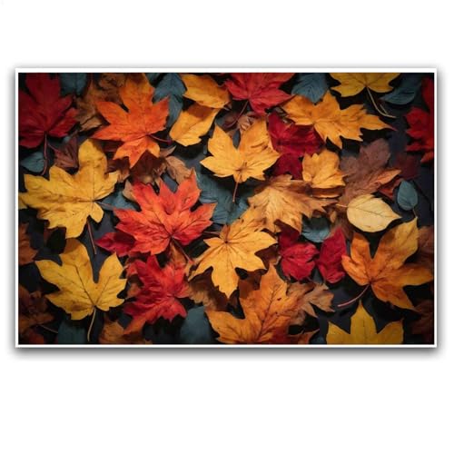 Maple Leaves Canvas Print Autumn Foliage Art Colorful Fall Leaves