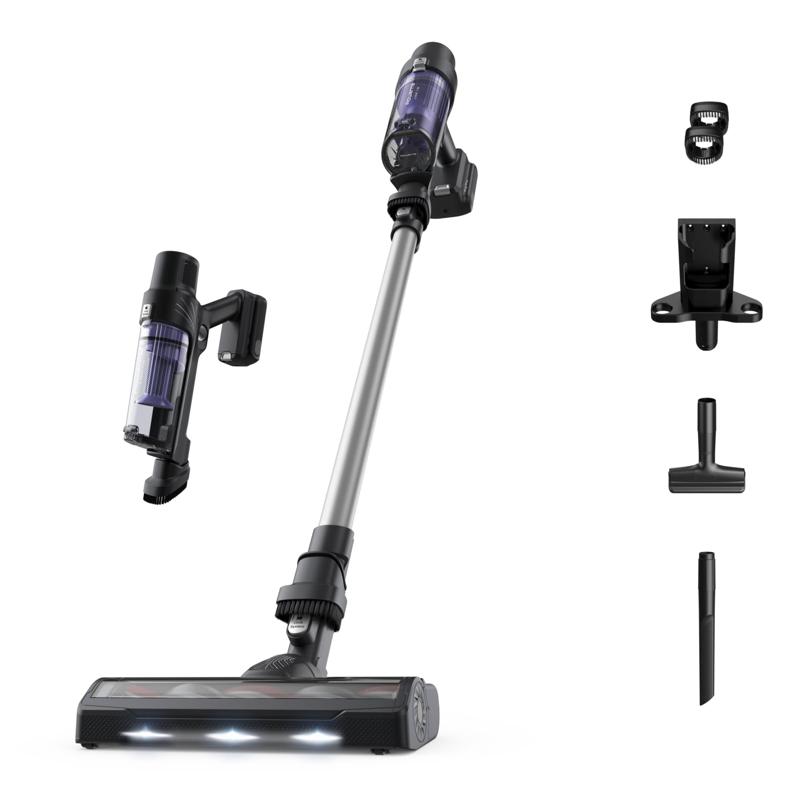 Rowenta X-Pert 7.60 – Aspiradora escoba sin cable, 140 W, 45 min de autonomía, ligera y versátil, cepillo motorizado con LED, accesorio para ranuras y sofás, base de carga, RH6A35 (Reacondicionado)