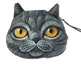 regalo gato british shorthair madrid Glamour Girlz Cute Cat Kity - Monedero pequeño con cremallera para los amantes de los gatitos