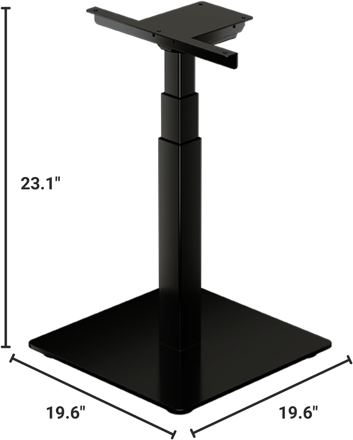 PROGRESSIVE AUTOMATIONS Height Adjustable Single Desk Frame - DIY Small Electric Standing Desk Bar Table Lift, 25.5" Stroke, 180 lbs Force, FLT-01 Black