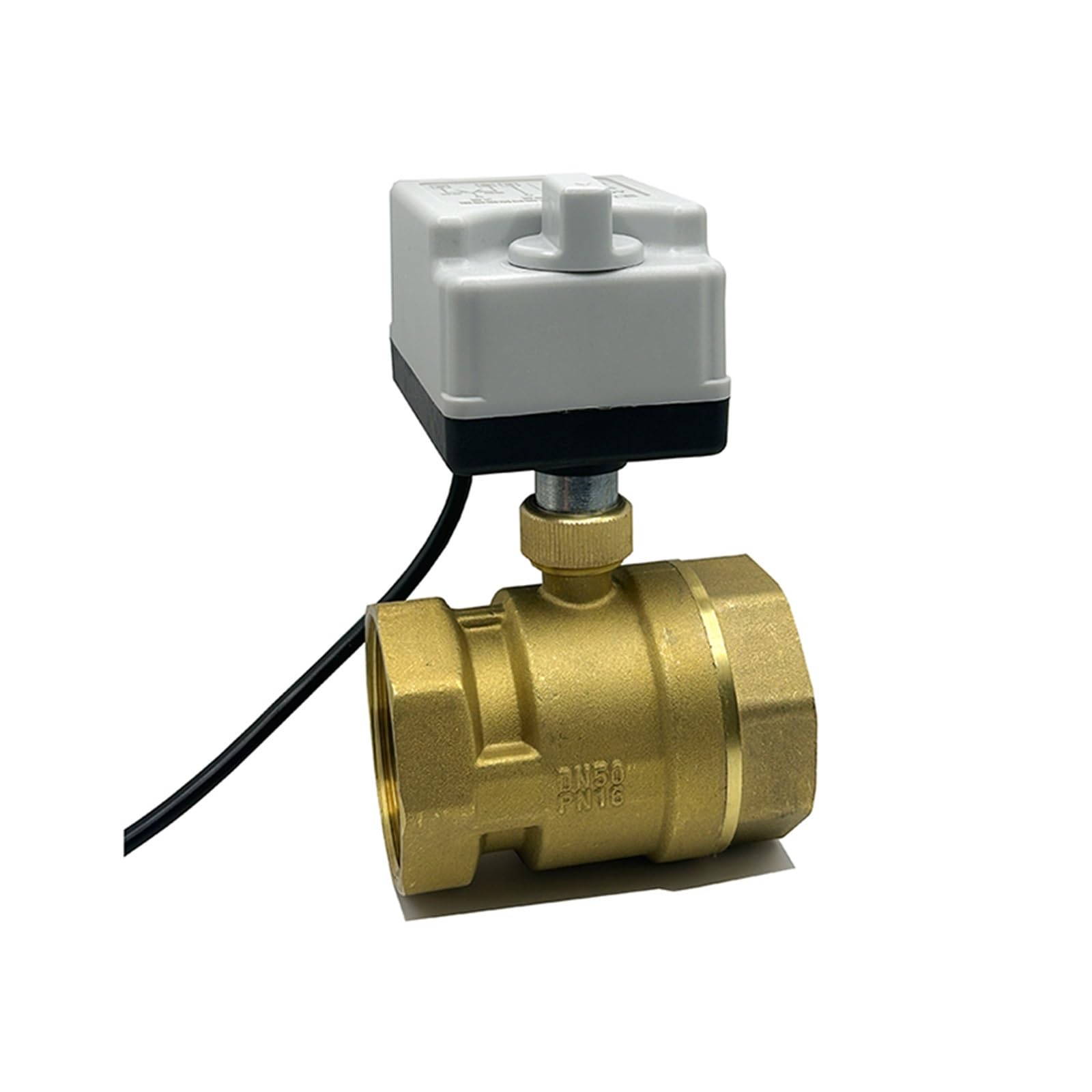 Uytrfgbnj 12Vdc 2" Two Way Motorized Ball Valve With Manual Switch 220V 12V 24V Brass Electric 3-Wire 2 Point Control(12Vdc)