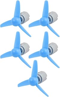 Aexit 5Pcs DC Electrical equipment 1.5V 3800RPM High Torque Motor 3 Vanes 80mm Dia Plastic Propeller Blue