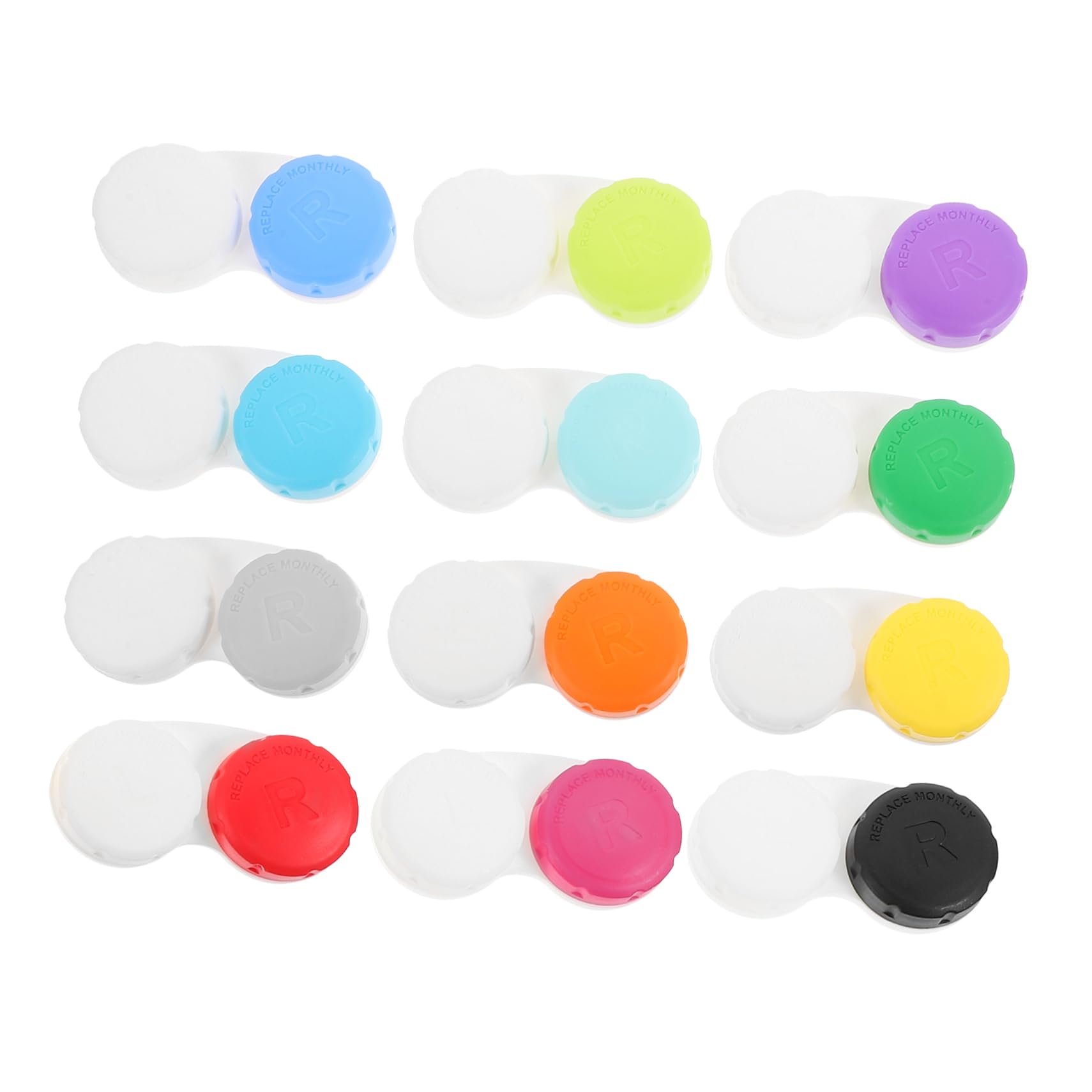 5 Series Estuche para Lentes De Contacto Ojo Casos Caso Claro Práctico Organizador De Lentes De Contacto Pequeño Porta Lentes De Bolsillo El Plastico 12 Piezas X 5