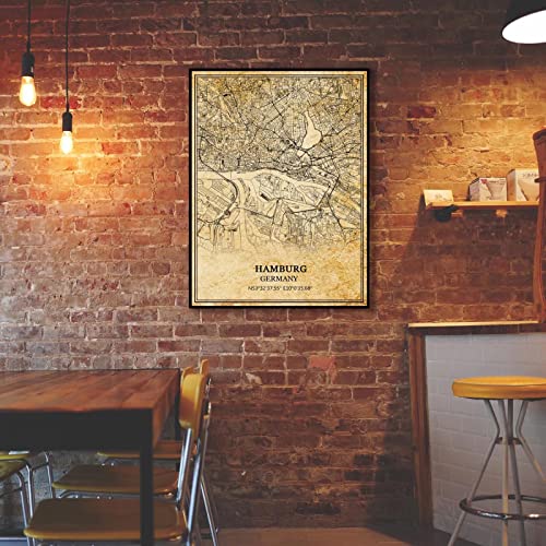 Tanokcrs Hamburg Germany Wall Art Vintage Print Poster Map Artwork Travel Souvenir Gift Home Decor 9X11 Inches Unframed #TOP1