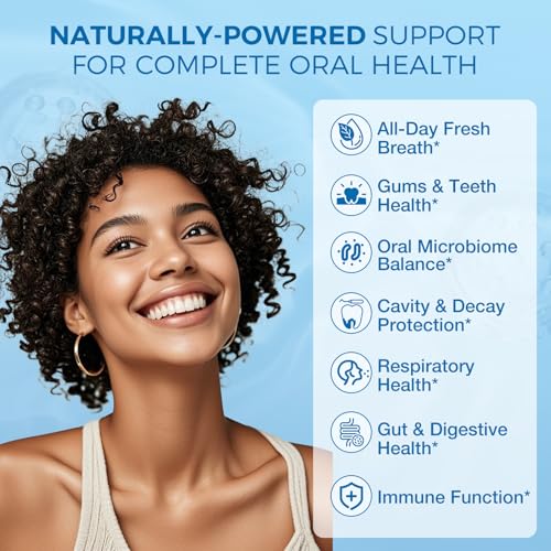Image of NATURE TARGET Oral Probiotics for Bad Breath - Popping Probiotic Powder | 9 Billion CFU with Zinc & Natural Vitamin C for Healthy Teeth & Gums | 30 on-the-go Packets | Sugar-Free | Natural Mint Flavor