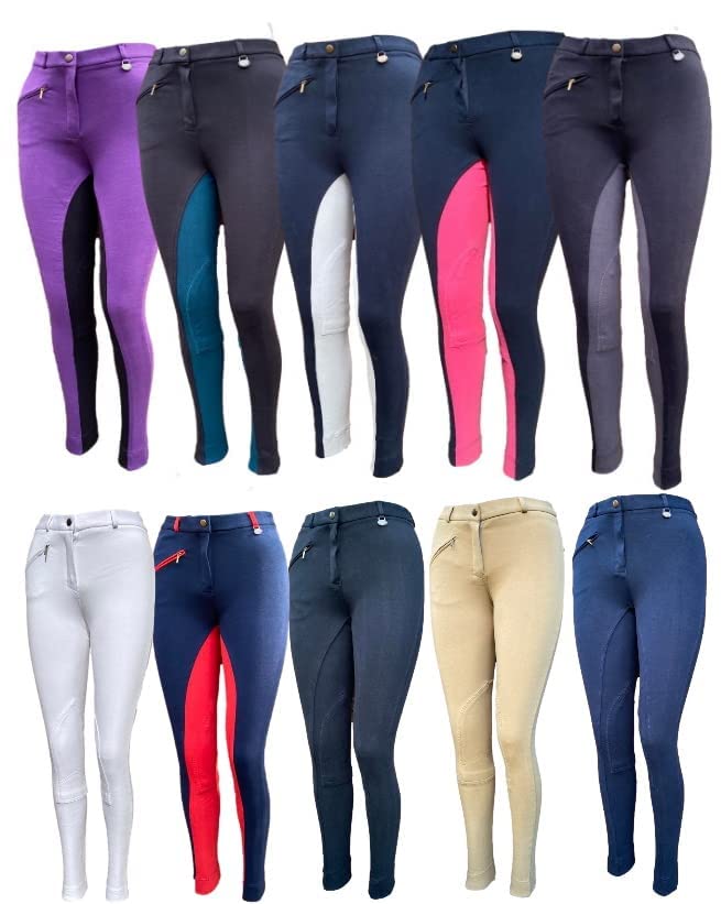 Pantalon D'équitation Tough Rider Femme - Beige/marron Stretch, Jodhpurs Taille 28