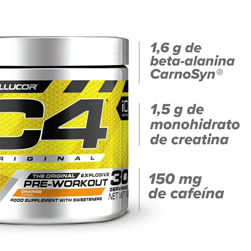 Miniatura 3 de C4 Original - Suplemento En Polvo Para Preentrenamiento - Naranja Bebida Energética Para Antes De Entrenar 150 Mg De Cafeína Beta Alanina Monohidrato De Creatina 30 Raciones