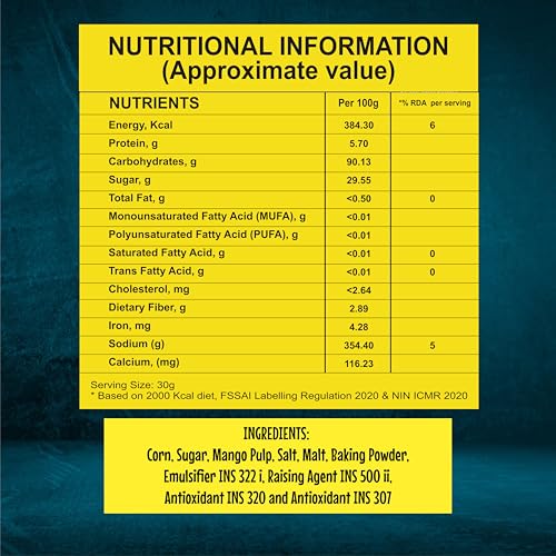Image of 8AM Corn Flakes Mango 300 Gram, Golden Corns & Mango, No Cholesterol, Trans Fat, Artificial Additives, Iron & Calcium, Crunchy & Nutritious Whole Grain Breakfast Cereal