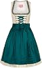 Krüger Dirndl Pistacchio 60 cm Length Light Green Stylish Dirndl with Lacing Women