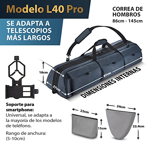 Bolsa para telescopio con correa ajustable y protección acolchada antichoques 7