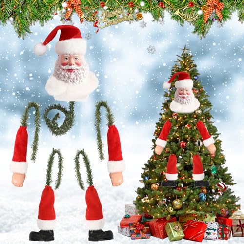 Weihnachtsbaumspitze Hugger Weihnachtsmann, Grin-ch Elfenkopf Arme...