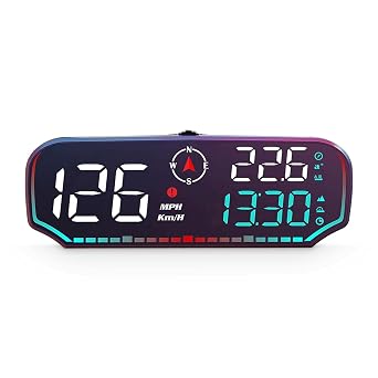 GPS Speedometer for Car, Heads Up Display with MPH Digital Speedometer Overspeed & Fatigue Alarm, Compass, Altitude, Plug & Play HUD for Any Vehicle