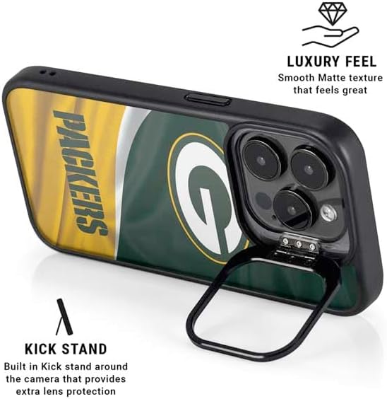 Skinit Kickstand Phone Case Compatible with iPhone 14 Pro Max - Officially Licensed NFL Green Bay Packers Design