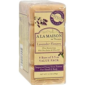 A La Maison 1015718 A La Maison Bar Soap – Lavender Flower – Value 4 Pack