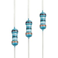 Vista 20 de 100pcs 1 ohm Resistor 1/4w (0.25 W) Resistencia fija de película metálica de tolerancia ±1%, múltiples valores de resistencia opcional
