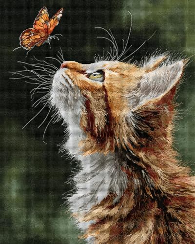 Kit Broderie Point de Croix Chat Dessin Animé Toile Imprimée Canava Perles 3D