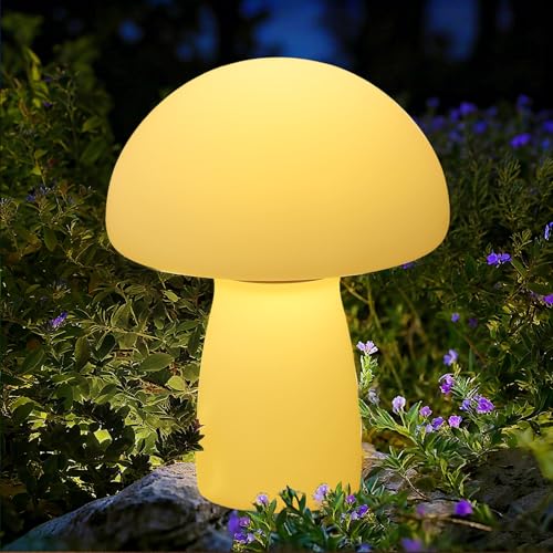 Glosola Solar Table Lamp Outdoor Waterproof, Mushroom Solar