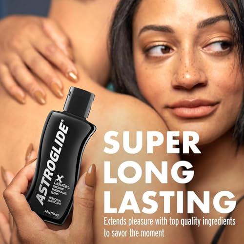 Image of Astroglide Silicone Lube (5oz), X LiquiGel Hybrid Personal Lubricant for Vaginal and Anal Sex, Silky & Lightweight for Men, Women and Couples, Waterproof for Water Play