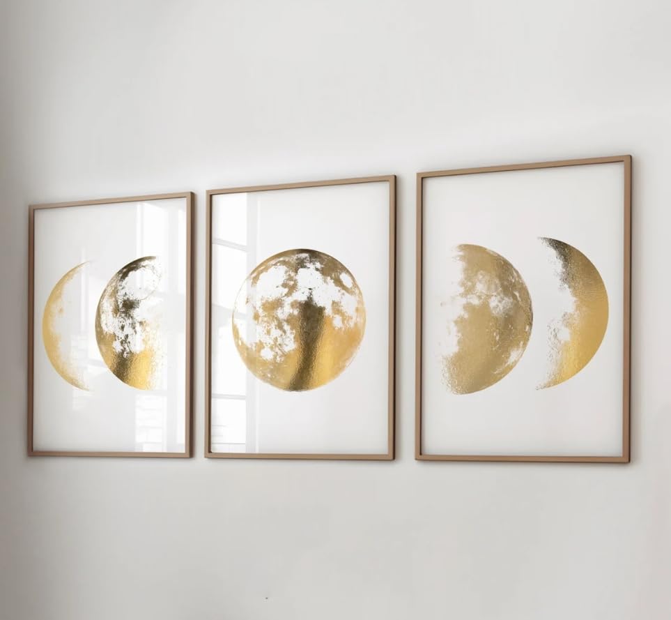 NATVVA 3 Pieces Posters and Prints Moon Phases ...