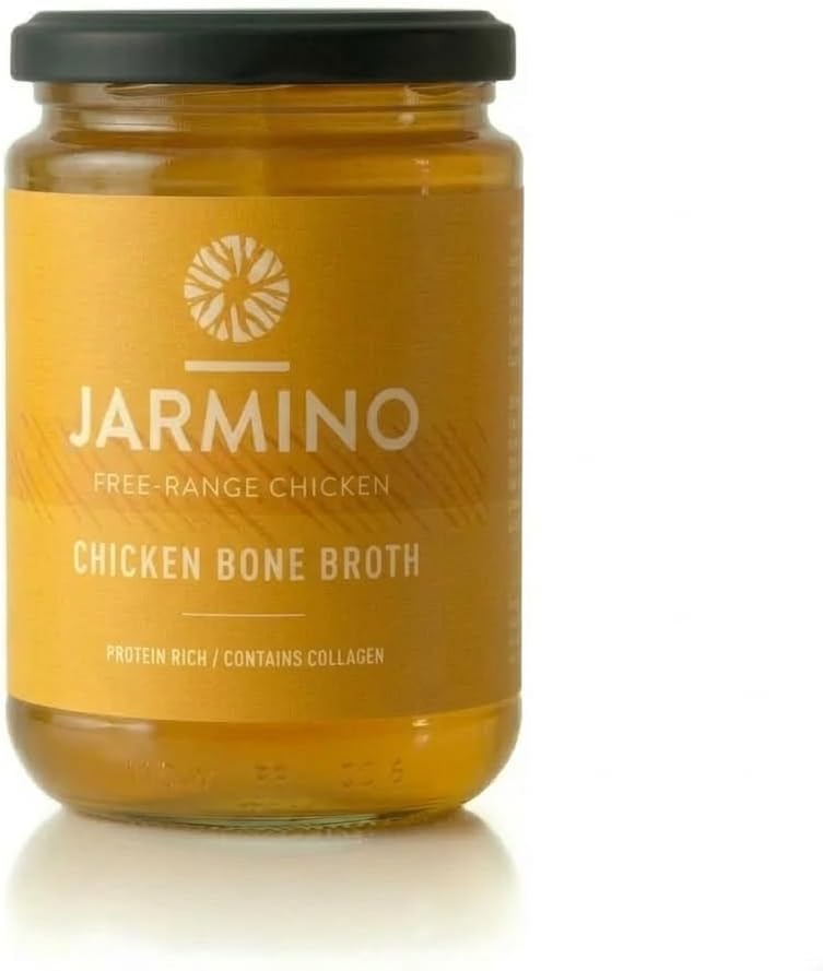 Chicken Bone Broth by JARMINO | 6X 350ml Organic Chicken Broth | Soup Base | Great for Keto Diet, Paleo Diet & Atkins Shakes | Natural Alternative to Collagen Tablets or Collagen Powder