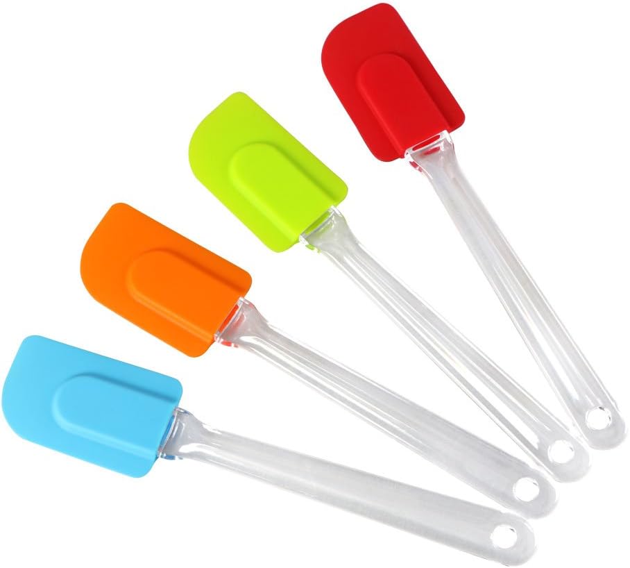 Vicloon Silicone Spatulas Spoons Set, Silicone Kitchen Utensils Including Rubber Spatula, Non-Stick and Heat Resistant for Cooking, Baking and Mixing (Multicolor - 4pcs)