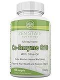 Zen State Nutrition Enhanced Absorption CoQ10 100mg Supplement, Promotes Cardiovascular & Heart Health, Super Antioxidant, Boosts Digestion & Immune Support, Increases Energy 60 Softgels
