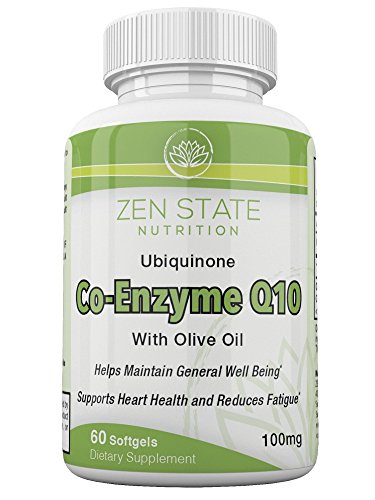 Zen State Nutrition Enhanced Absorption Ubiquinone CoQ10 100mg, Promotes Cardiovascular & Heart Health, Super Antioxidant, Boosts Digestion & Immune Support, Increases Energy 60 Softgels Zen State Nutrition Enhanced Absorption Ubiquinone CoQ10 100mg, Promotes Cardiovascular & Heart Health, Super Antioxidant, Boosts Digestion & Immune Support, Increases Energy 60 Softgels