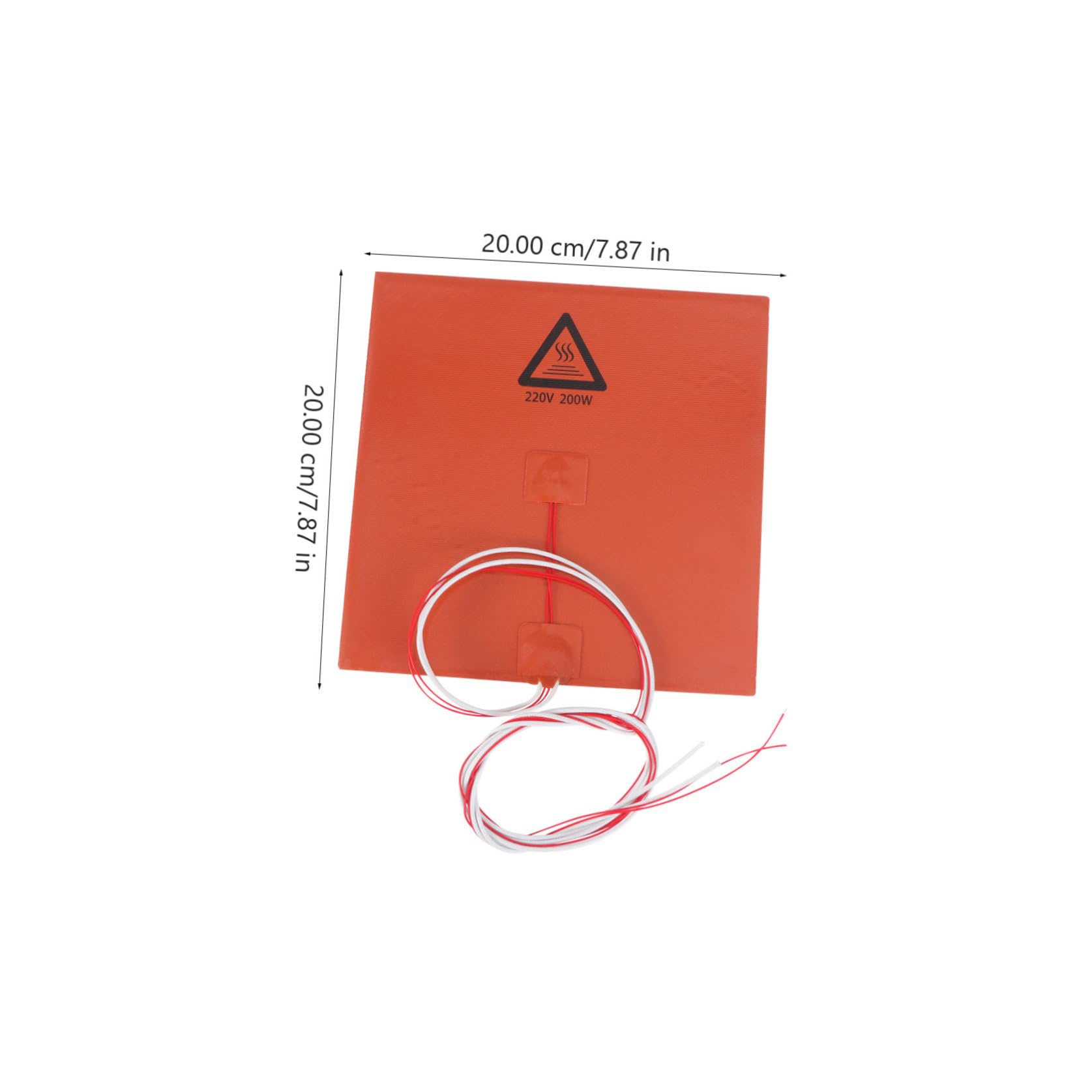 Placa para Impresora 3D 220v 200W de Silicona y Aleación Adhesiva | Adhesivo, Aislamiento Térmico E, para Cama Caliente de Impresora 3D, Color Naranja