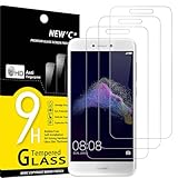 NEW'C 3 Stück Bildschirmschutzfolie aus Hartglas für Huawei P8 Lite 2017, blasenfrei, sehr robust (0,33 mm HD Ultra Transparent), Festigkeitgrad 9H