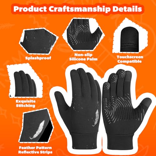 OOPOR Winter Handschuhe Kinder Fahrradhandschuhe Touchscreen - Anti-Rutsch Winddichte Radhandschuhe Herbst früher Winter Laufen Winterhandschuhe Junge Mädch für Outdoor Sport Fahrrad 4-12 Jahre