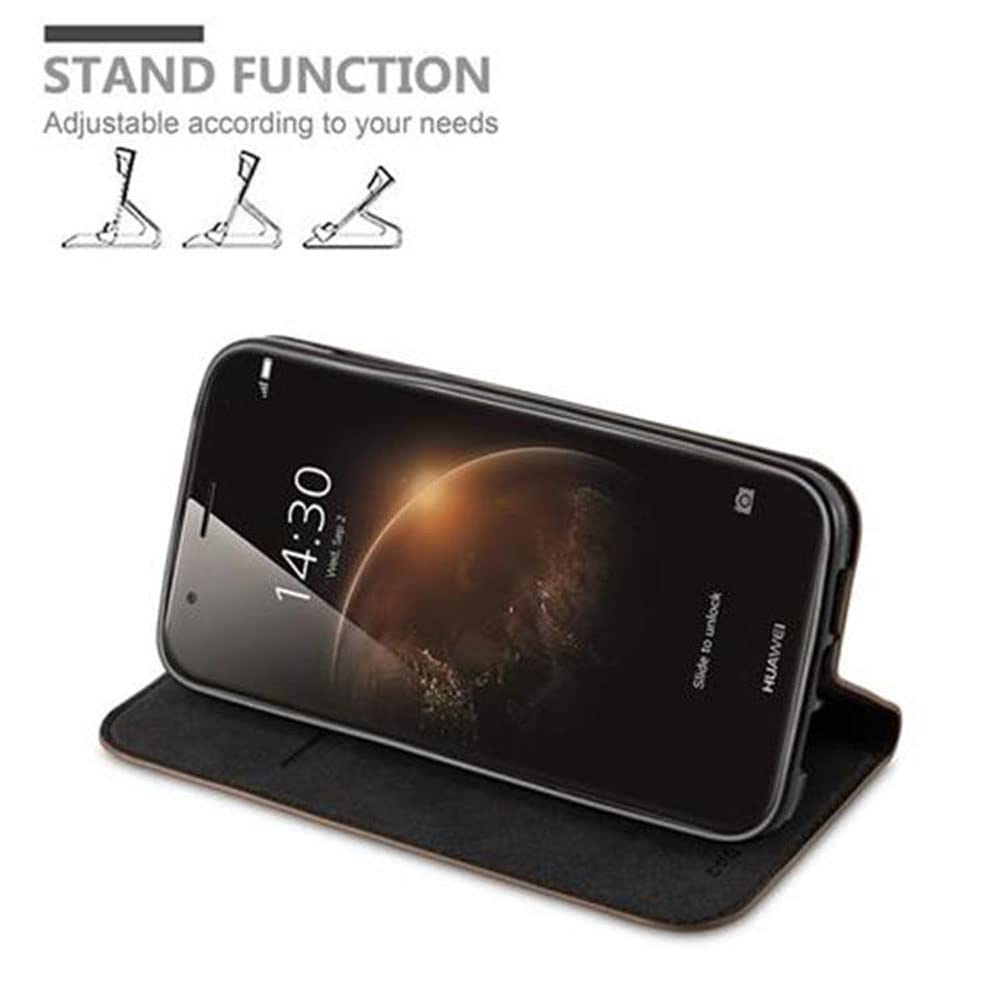 Cadorabo Custodia Libro per Huawei G7 Plus / G8 / GX8 in Nero Grafite - con Vani di Carte, Funzione Stand e Chiusura Magnetica - Portafoglio Cover
