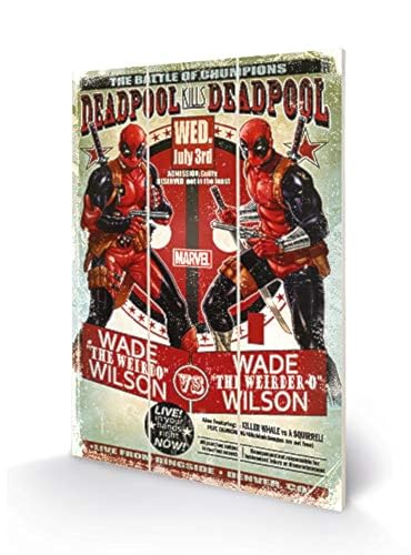 Marvel Deadpool Impression sur Bois 20x29,5cm Wade Vs Wade pour Déco Murale - 2