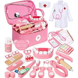 Maletin Para Dentista Ophy Maletin Medicos Juguete, Doctora Juguetes para Niña Niños 3+ Años, Doctora Juguete con Estetoscopio Realista Accesorios, Dentista Doctora Disfraz Kit EfficientGrip