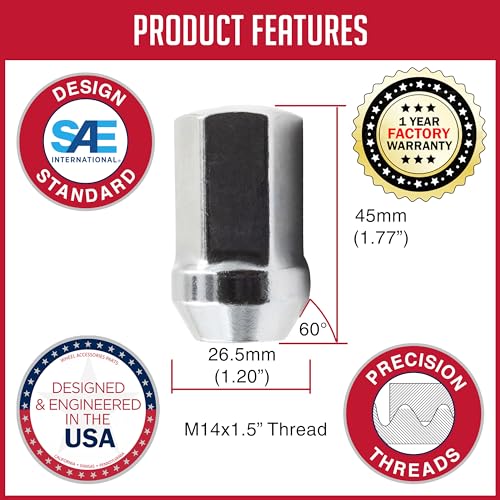 image for Wheel Accessories Parts 24 Pcs M14x1.5 14x1.5 OEM Style Lug Nuts GM 95