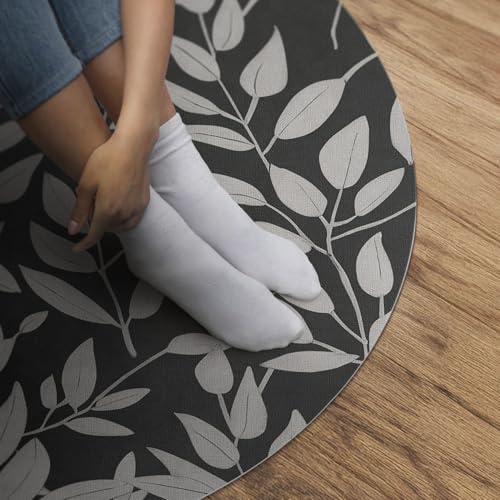 Tapis vinyle durable et élégant Brindilles Brillantes au format rond