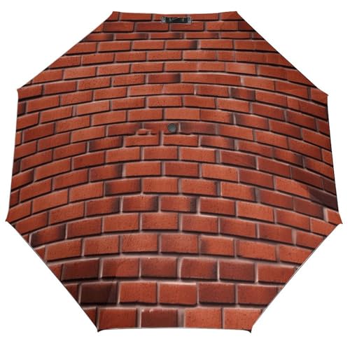 Parapluie compact Red Brick Wall 3 résistant pour trajet domicile-travail