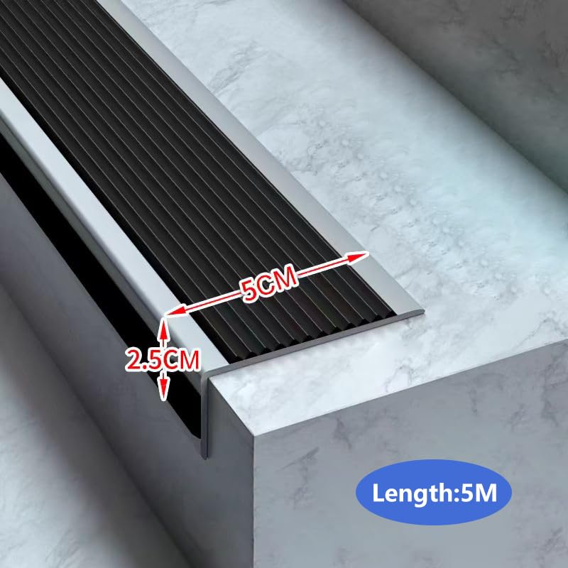 Profilé de marches d'escalier autoadhésif et cornière de protection en vinyle 5m - 2