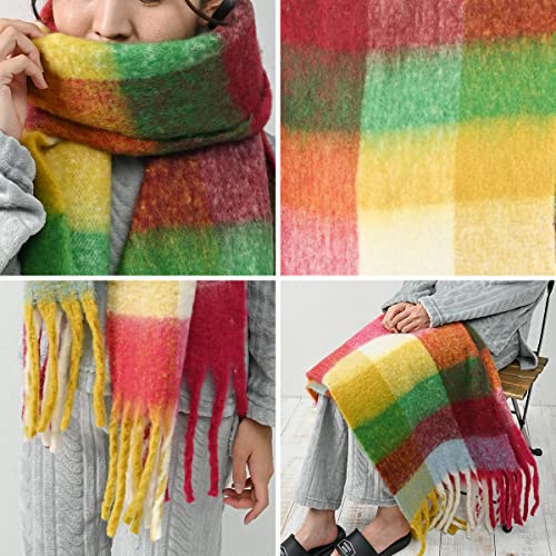 アウニイ マフラー レディース 冬 ふわふわ 秋 ボリュームマフラー 大判 ストール 防寒 無地 チェック 柄 厚手 みみあて カジュアル 8253 の商品画像 7