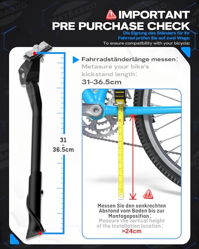 WATSABRO Fahrradständer Mittelständer 24-29 Zoll Höhenverstellbar (35 KG) – Ansicht 4