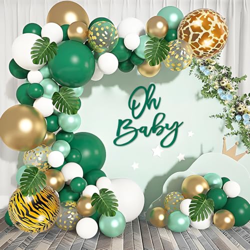Image of 'Oh Baby' Sign for Backdrop - Felt Green Ralph Lauren Baby Shower Banner Boy Girl Decorations Gender Reveal 1st Birthday Party Photography Background