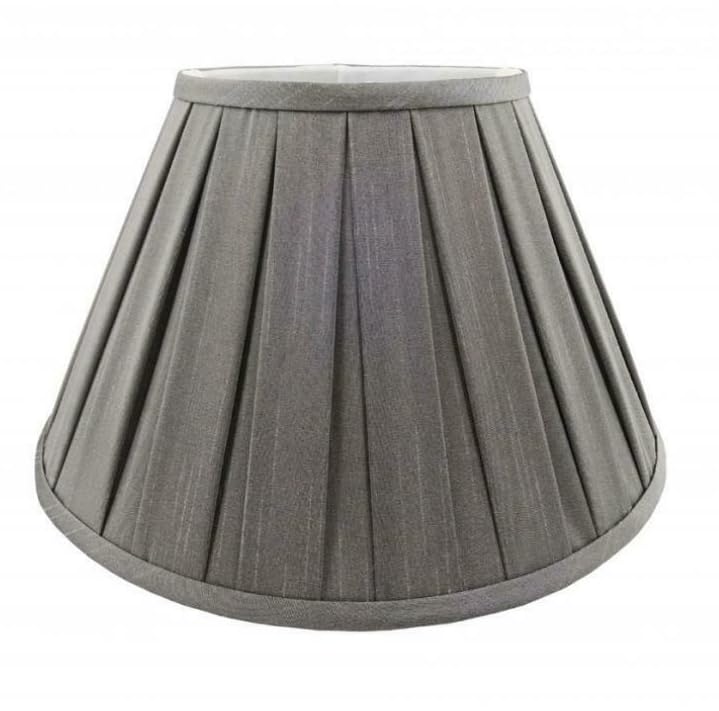 Modern ENYA Box Pleated Fabric Coolie Style Table Lamp & Ceiling Light Shade (16 Inches (40.6 cm), Grey)