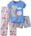 Carter's 3 Piece Pajama Set, Periwinkle, 3T