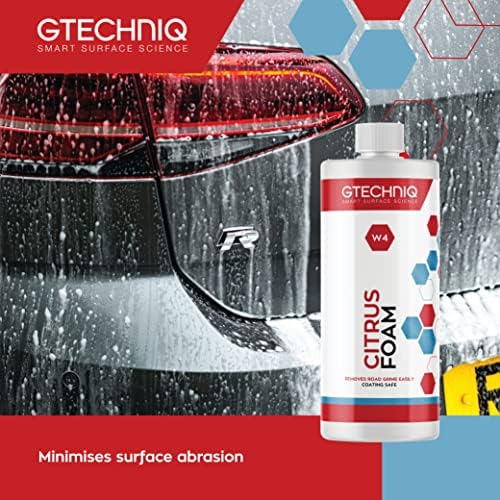 Gtechniq Auto W4 Snow Foam Car Shampoo and Degreaser For Cars, 100% Biodegradable Non-Caustic Pre-Wash Snow Foam Car Wash, 1L