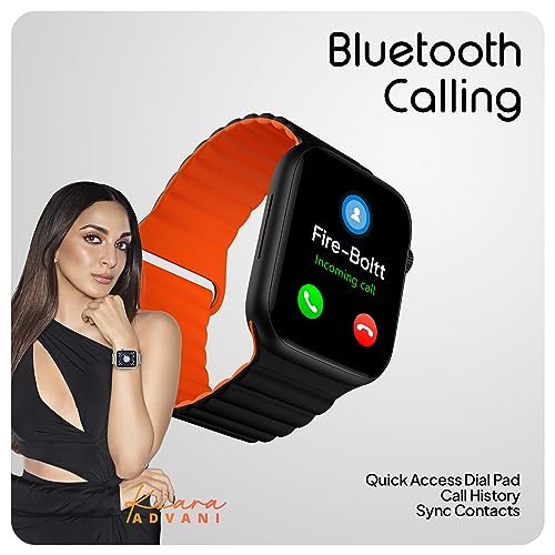 Image of Fire-Boltt Vogue Large 2.05 inch Display Smart Watch, Always On Display, Wireless Charging, App Based GPS with Bluetooth Calling & 500+ Watch Faces (Charcoal Black)