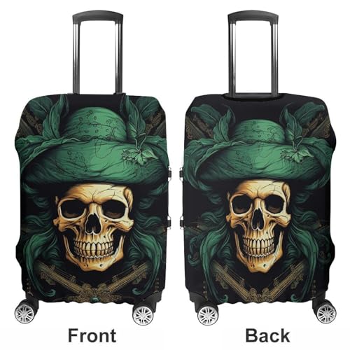 Pirate Skull Elastic Luggage Cover Suitcase Protector for 19-32 Inch Suitcases | Universal Stretchable Travel Bag Cover | Anti-Scratch, Washable with Zipper Closure S3
