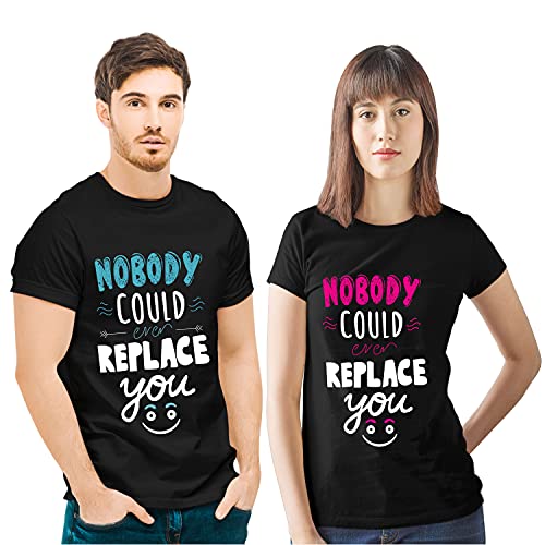 Image of Hangout Hub | Couple Tshirts | Nobody Could Replace You | Set of 2