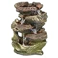 Sunnydaze Tabletop Water Fountain - Relaxing Indoor Desktop Water Fountain - Rock Fountain with LED Lights - Office, Bedroom, Living Room