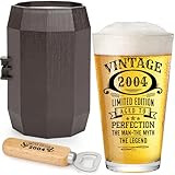 Eterfordista 21st Birthday Gifts For Men 2004 Vintage Beer Glass 21 Year Old Bday Decorations For Him Friends, Brother, Son Funny 21 Birthday Gifts Idea For Man Over 21 - Turning 21