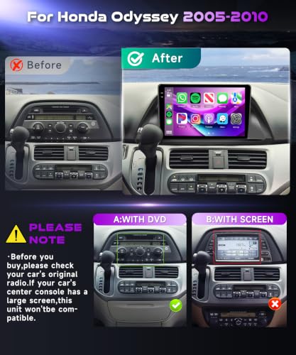 Image of Podofo 4G+128G Car Stereo for Honda Odyssey 2005-2010