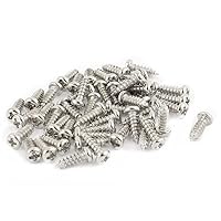 sourcing map 50 STK M2,5 x 8 mm Edelstahl Kreuzschlitz Pan runden Kopf Selbstschneidende Schrauben de – Ansicht 1